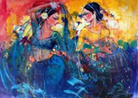 Faiqa Uppal, 36 x 48 Inch, Acrylics on Canvas, Figurative Painting, AC-FQUP-006 Faiqa Uppal, 36 x 48 Inch, Acrylics on Canvas, Figurative Painting, AC-FQUP-006